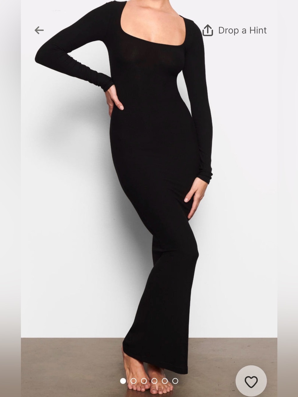 NWT SKIMS Soft Lounge Scoop Neck Full Length Dress size XL